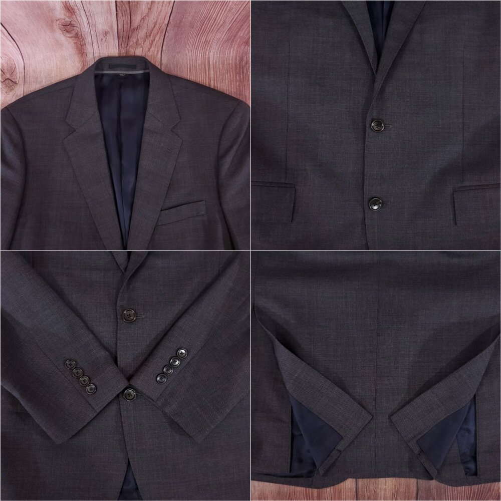 J Crew Ludlow Slim fit Suit Jacket 42L Tollegno 1900 Italian 3D Wool Charcoal - Picture 4 of 16